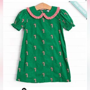 Stitchy Fish Corduroy Candy Cane Dress